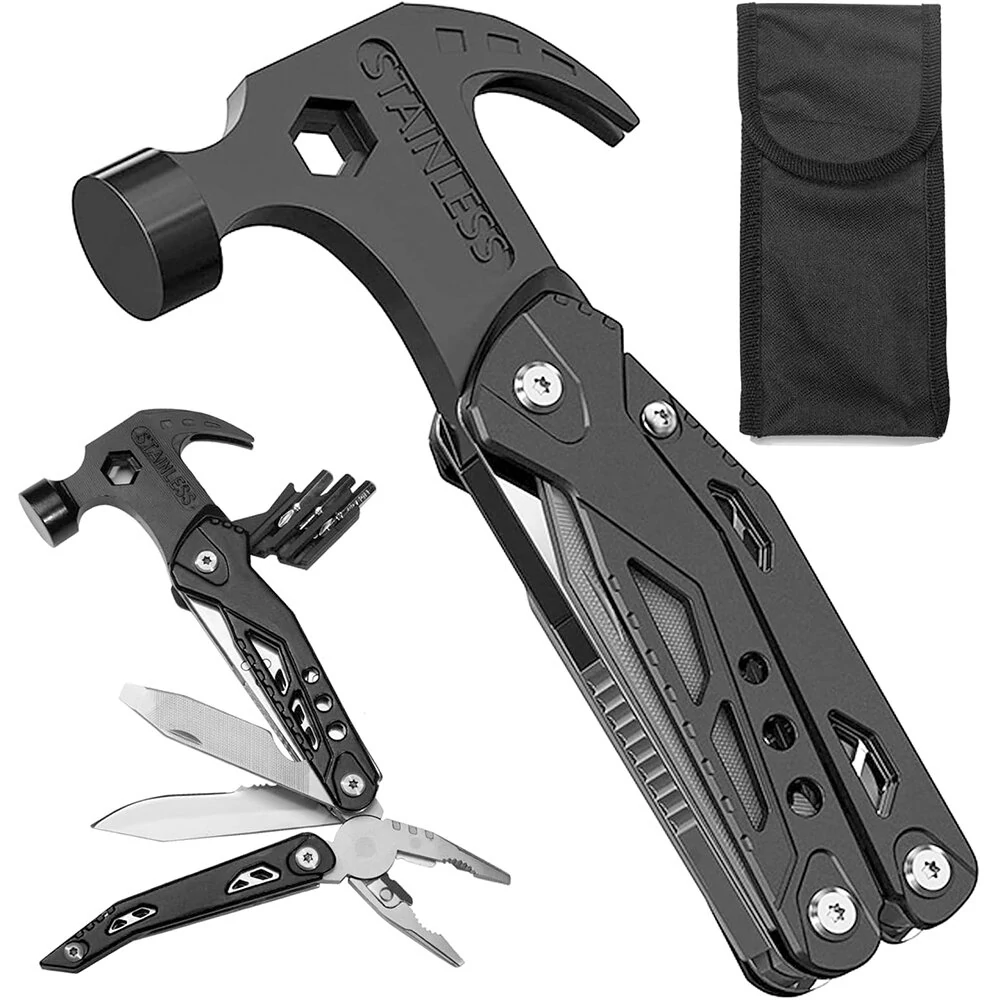14 in 1 Multitool Hammer - Compact Folding Survival Tool for Camping & Hiking
