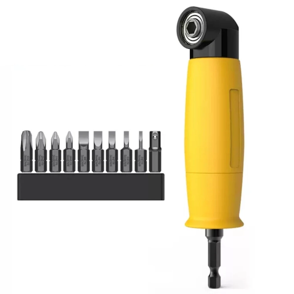 BROPPE 90 Degree Electric Corner Screwdriver Bit - 1/4 Inch | 10Pcs/32Pcs 25mm Bits