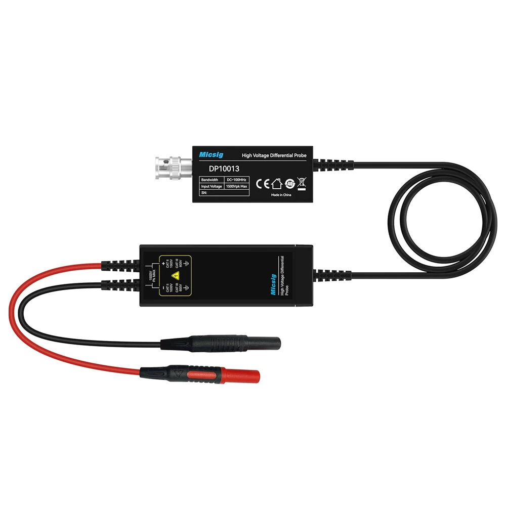 Micsig DP10013 Oscilloscope Probe Kit | 100MHz 1300V High Voltage Differential | 50X/500X Attenuation