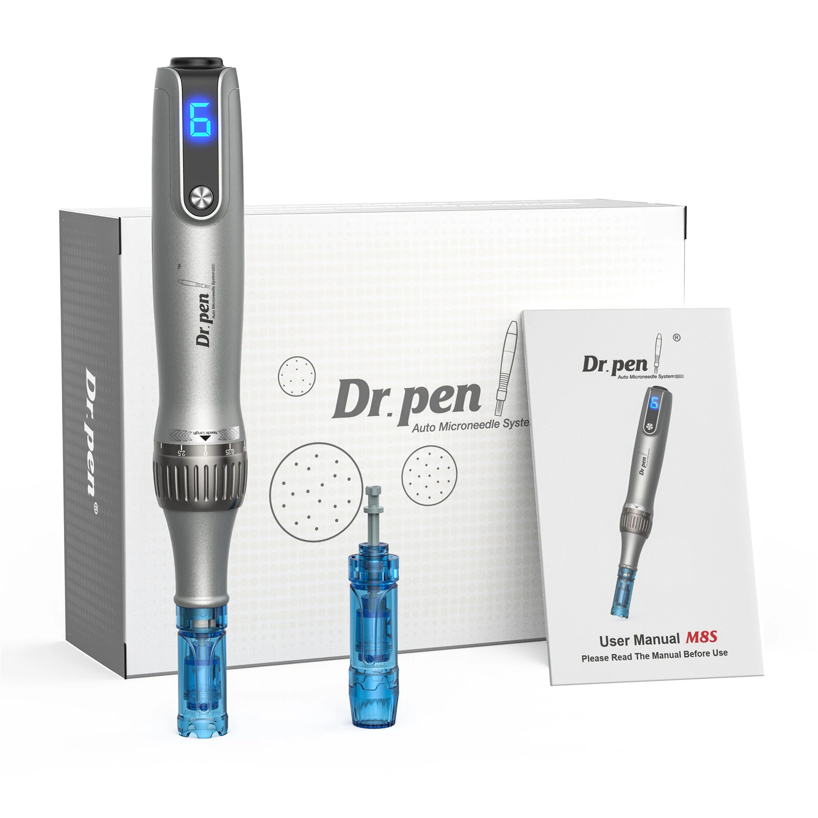 Dr.pen M8S Microneedling Pen Kit - Wireless & Wired Modes, Adjustable 0-2.5mm Depth
