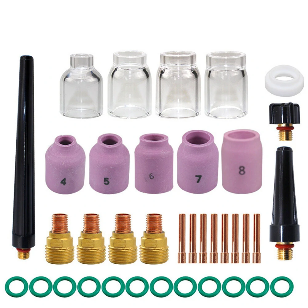 Miller 35-Piece TIG Stubby Lens Kit - WP9 WP20 WP25 Torch Compatible