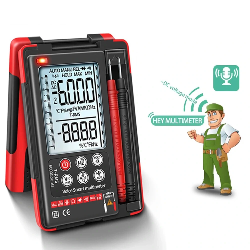 ANENG Q60S Digital Multimeter | AI Speech Recognition | 6000 Counts True RMS
