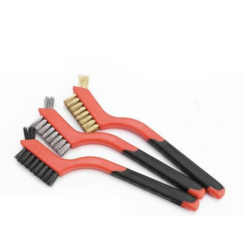 3-Pack Wire Cleaning Brush | Stainless Steel Brass Nylon Bristles | Rust Remover & Polishing Tool