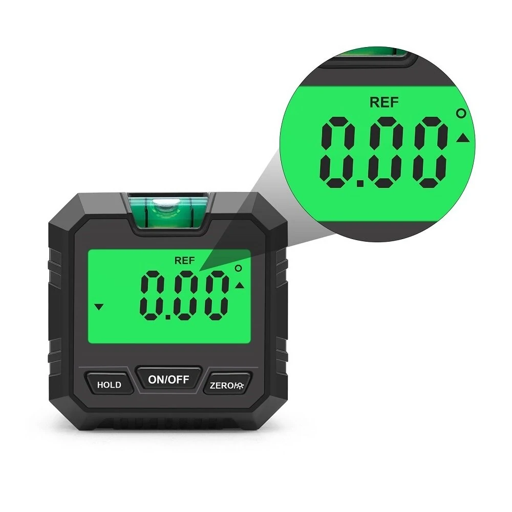4-in-1 Digital Protractor Inclinometer | 90° LCD Backlight & Magnetic Base Angle Gauge