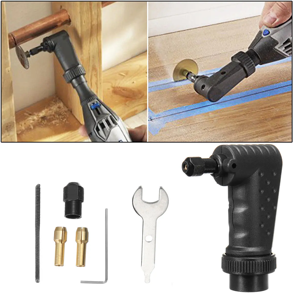 Right Angle Rotary Tool Adapter for Dremel | Electric Grinder Attachment Kit