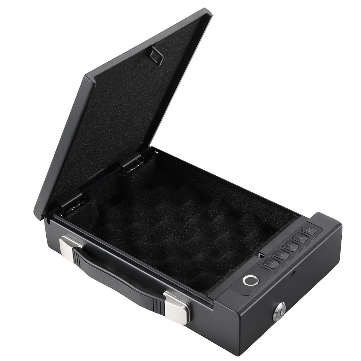 Smart Fingerprint Gun Safe with Tuya App | 29x19x6.3cm Iron Construction & Alarm | Advanced Biometric Lock