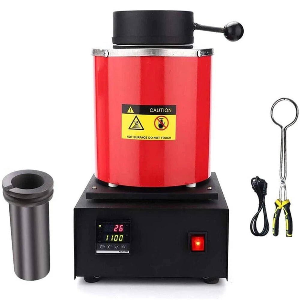 Digital Gold Melting Furnace 1400W - 3KG Capacity 1100°C - PID Control for Gold Silver Copper