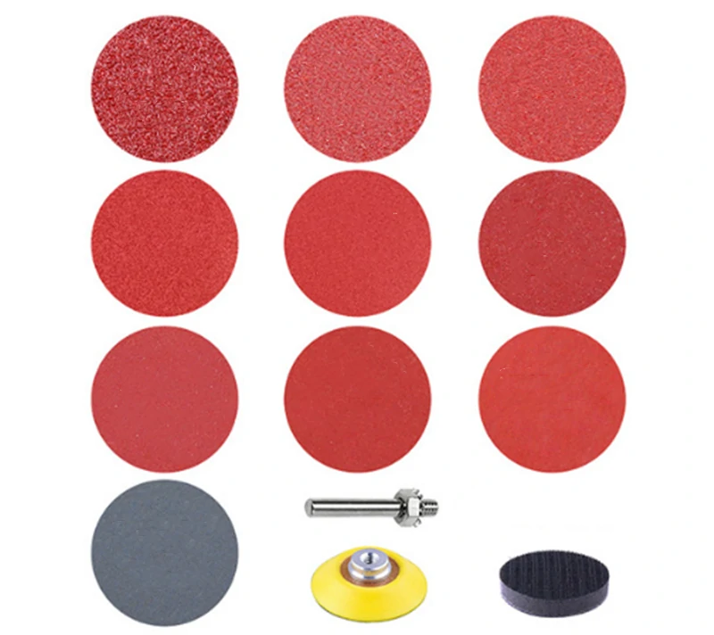 2 Inch 203pc Sandpaper Pads Set | 60-240 Grit Sander Discs | with Sticky Cushion Pad for Polishing Tools