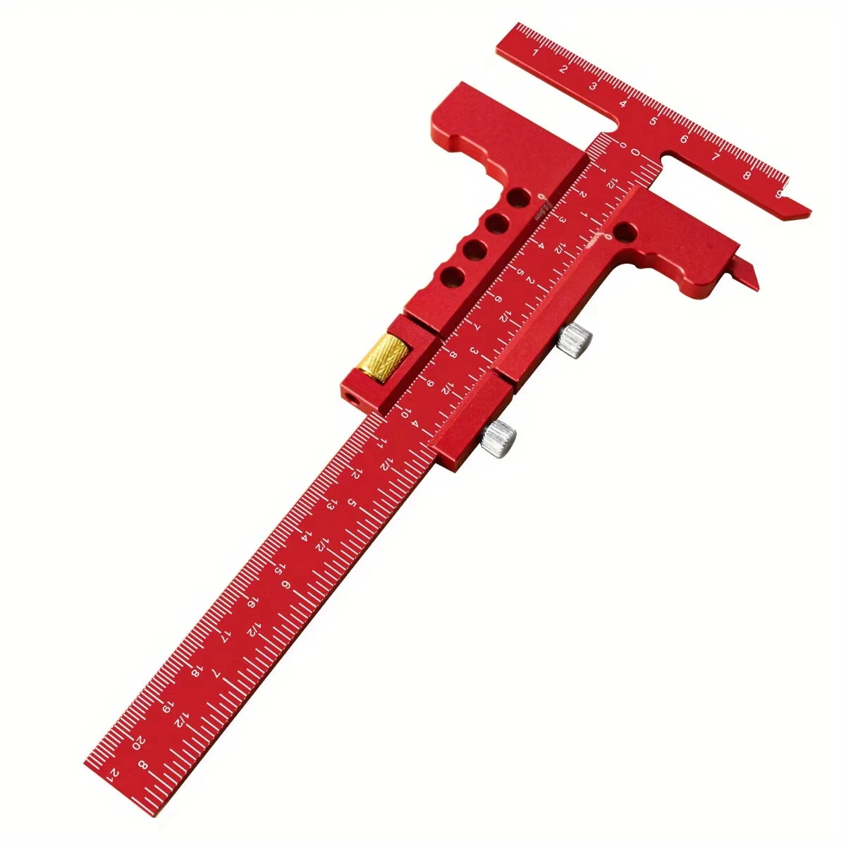 Precision Sliding Edge Ruler - Adjustable T-Square & Depth Gauge - Aluminum Framing Tool