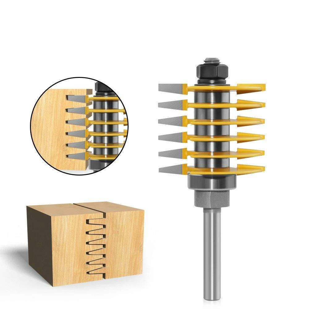 LAVIE Carbide Finger Joint Router Bit - 1/2 Inch | 8MM & 12MM Shank - Durable Rust Resistant Woodworking Tool