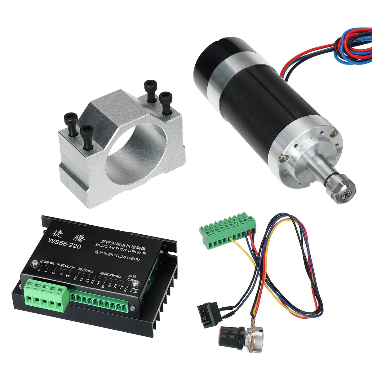 MACHIFIT ER11 48V 500W Brushless Spindle Motor | High-Speed Cooling for Engraving & PCB Drilling