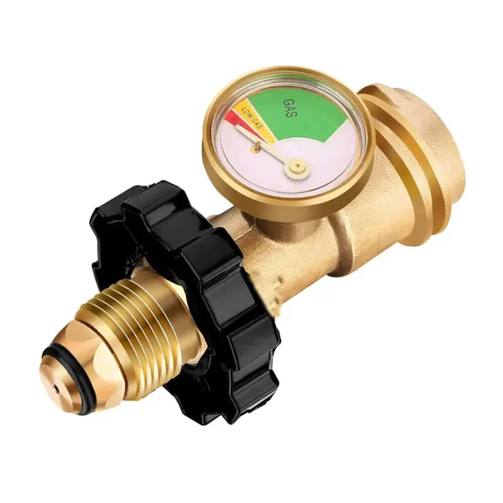 QCC to POL Gas Can Adapter with Pressure Gauge | American Standard Copper Fitting