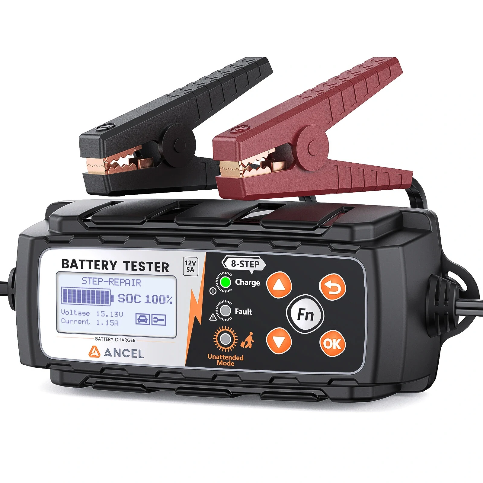 ANCEL BT521 12V Car Battery Tester & Charger | Advanced Conductance Tech | CCA Check, IP65 Waterproof, Auto Mode