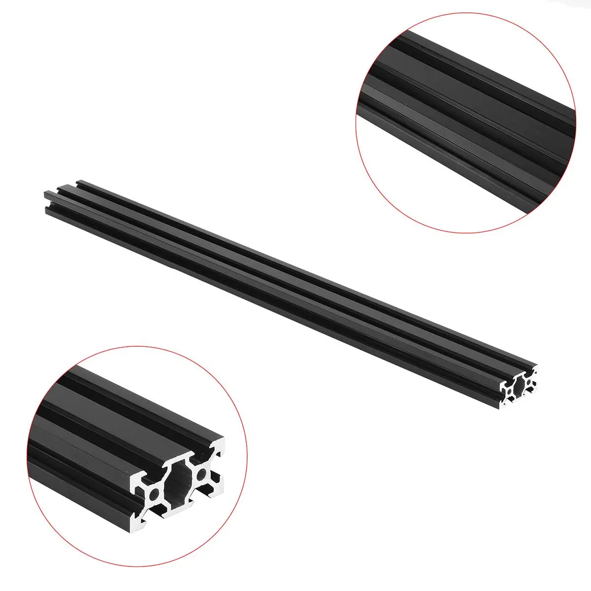 Machifit 500mm 2040 V-Slot Aluminum Profile - DIY CNC Frame Extrusion Black