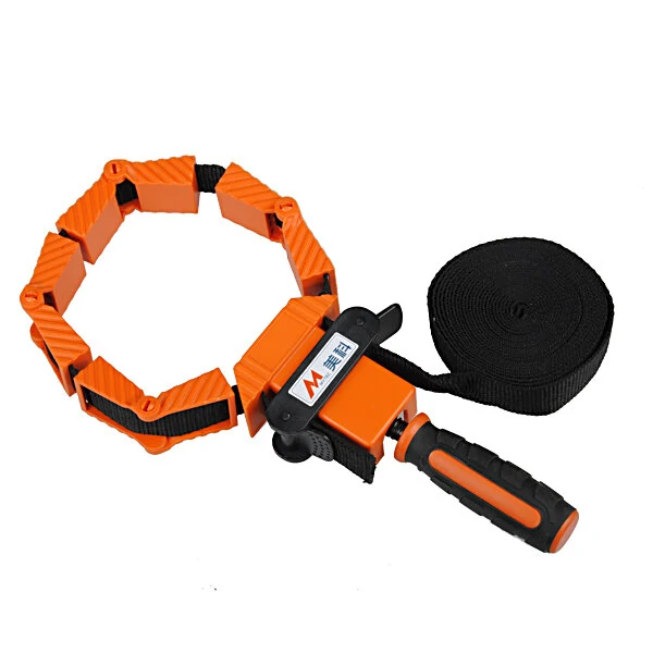 Adjustable Band Clamp for Woodworking & Framing - 15-Foot Strap with Self-Locking Ratchet