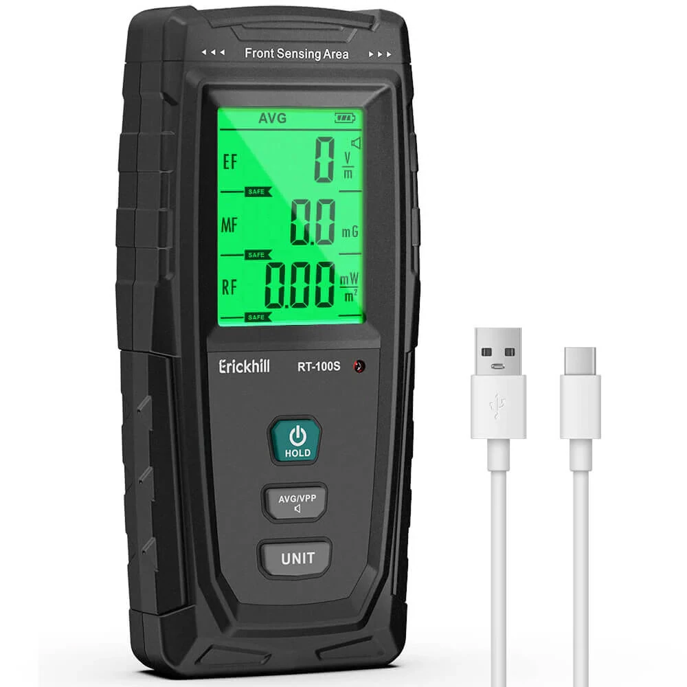 ERICKHILL RT-100S 3-in-1 EMF Meter | RF Magnetic Field Detector | Portable