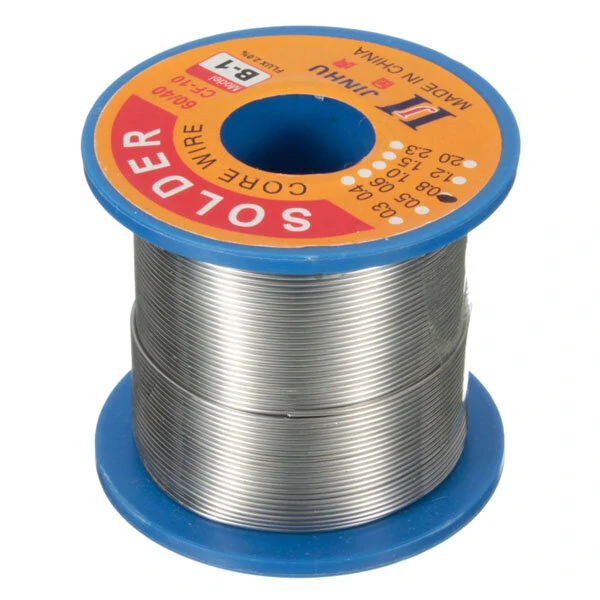 60/40 Tin Lead Solder Wire - 0.8mm 250g Reel with Rosin Core