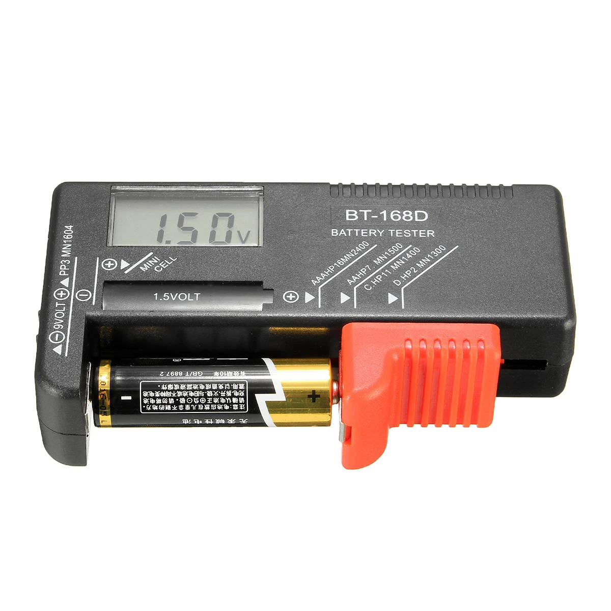 Digital Universal Battery Tester - AA AAA C D 9V Button Cells - LCD Display