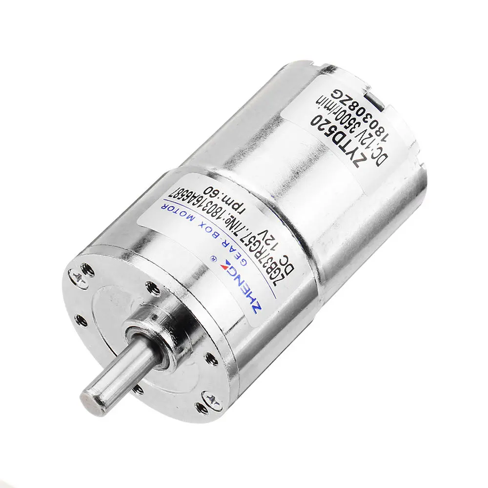 Zhengke ZGB37RG 12V DC Gear Motor - 60 RPM 37mm Eccentric Shaft Output