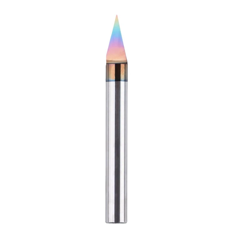 V Shape Tungsten Steel CNC Router Bit - 1/4 Inch Shank | 15.9mm Depth HRC93