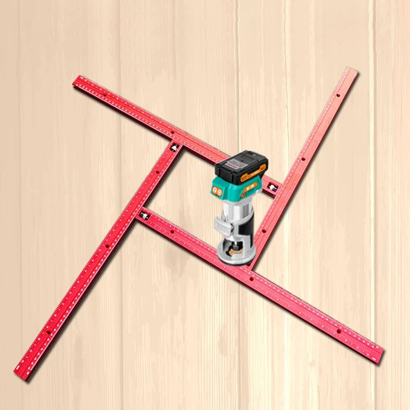 Woodworking Router Jigs & Guides - Adjustable Square Template for Trimming & Milling