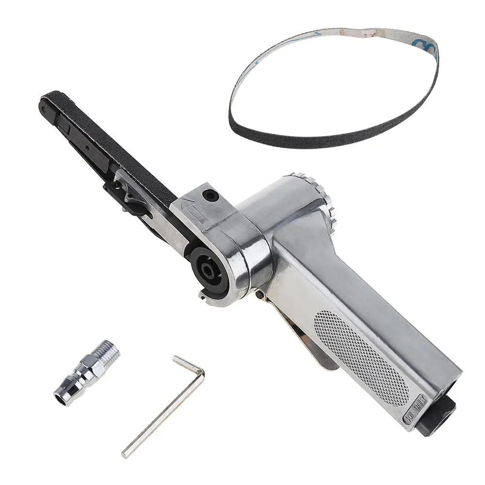 Linear 7100 10mm Pneumatic Belt Sander | Polishing Grinding Tool with 2 Sanding Belts