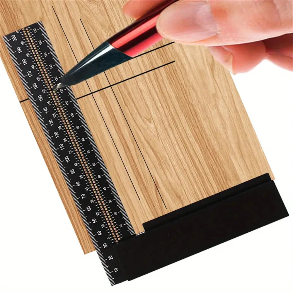 Woodworking Marking Gauge & T-Square Ruler - 200mm Aluminum Alloy Measuring Tool