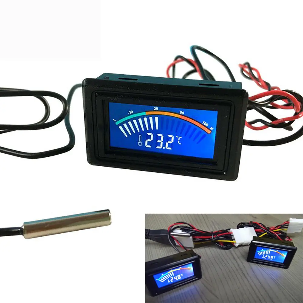 DC 5-25V Digital Thermometer with Probe - Car Computer Water Temperature Meter in Celsius