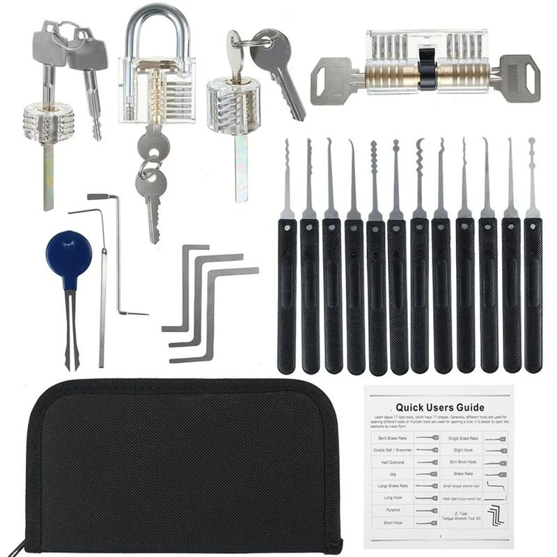 Professional Locksmith Toolkit - Reliable Metal Practice Tools Set for Padlocks & DIY