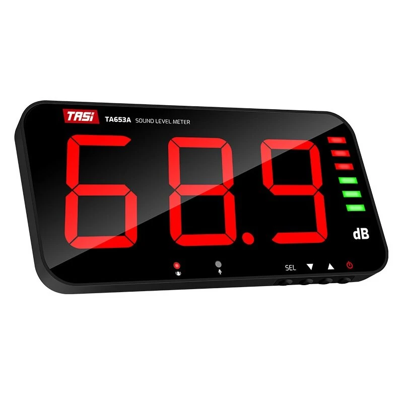 TASI TA653A Sound Level Meter Tester - 30-130dB Large LCD Display | Wall Mount