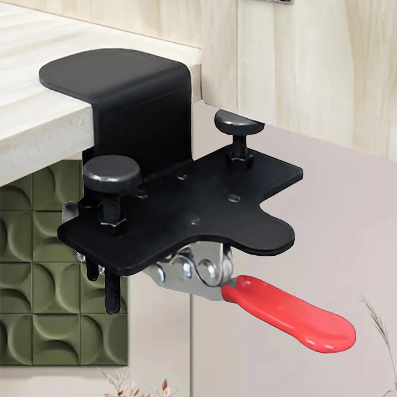 WO YI TOOLS Adjustable Cabinet Door Jig - Carbon Steel Mounting Clamp & Positioner