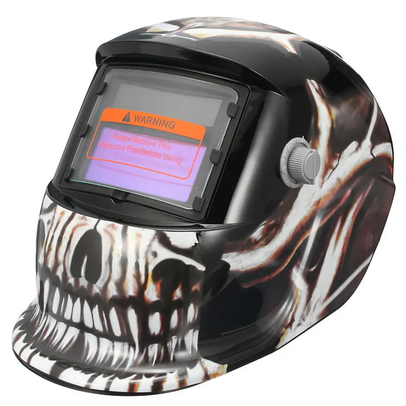 Solar Auto Darkening Welding Helmet - Skeleton Pattern Tig Mask for Grinding