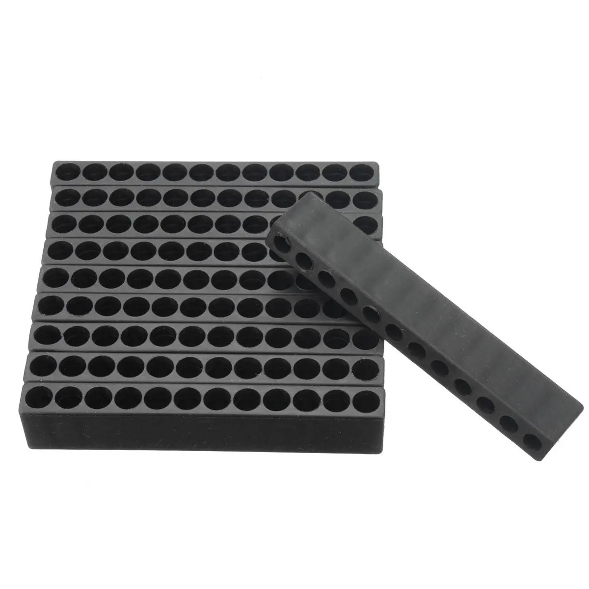 10pcs 12 Holes Hex Shank Screwdriver Bits | Plastic Storage Case Deck