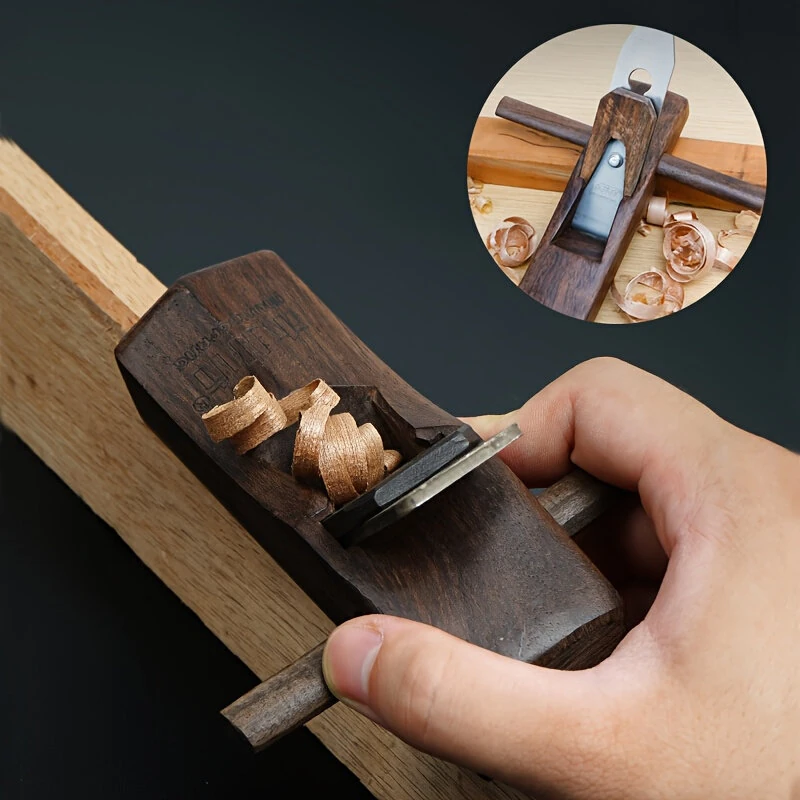 Ebony Wood Hand Plane - 30mm High Carbon Steel Blade | Non-Slip Grip for Precision Smoothing