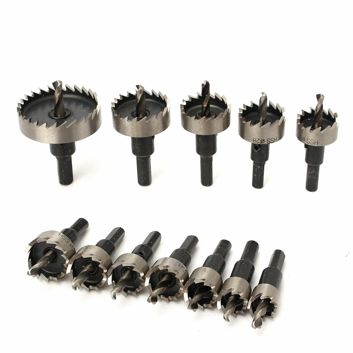 12pcs HSS Hole Saw Cutter Set | 15-50mm Drill Bits for Metal & Wood