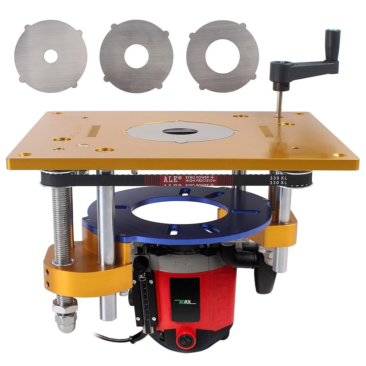 Wood Router Lift System with Insert Plate - Adjustable DIY Workbench for Carving & Trimming
