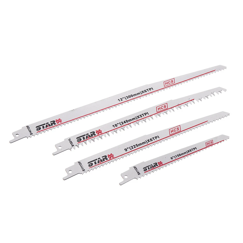 HCS Reciprocating Saw Blades - 4Pcs Set for Plastic & Wood | Jigsaw Blades