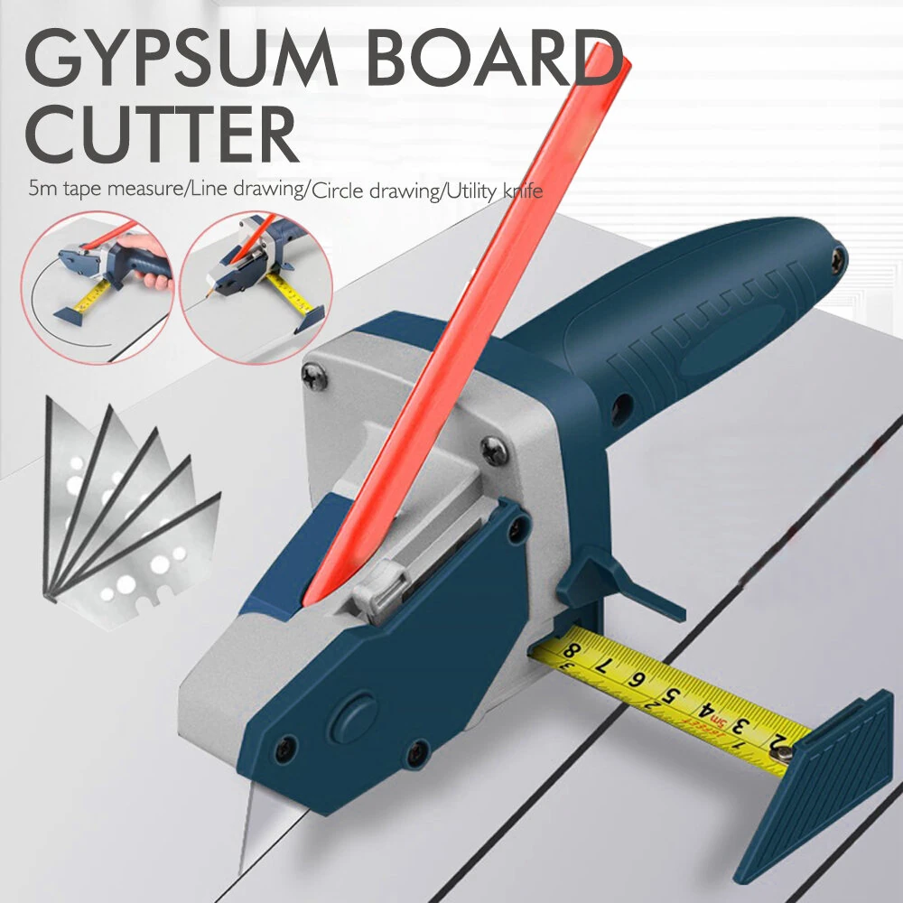Drillpro All-in-One Gypsum Board Cutter Tool | with Measuring Tape & Utility Cutter
