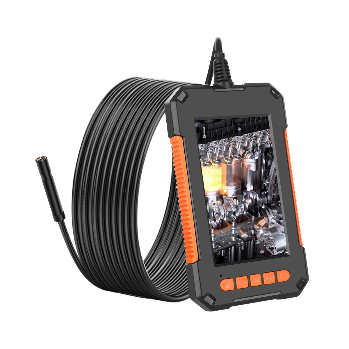 4.3 Inch HD Borescope | 1080P Color Screen | 2M/5M/10M Hard-Wired | Portable Handheld Industrial
