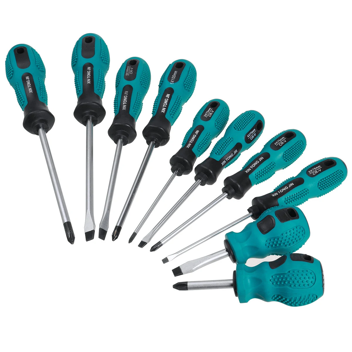 10Pcs Screwdriver Set - Phillips & Slotted w/ Magnetizer - Hardware Tool