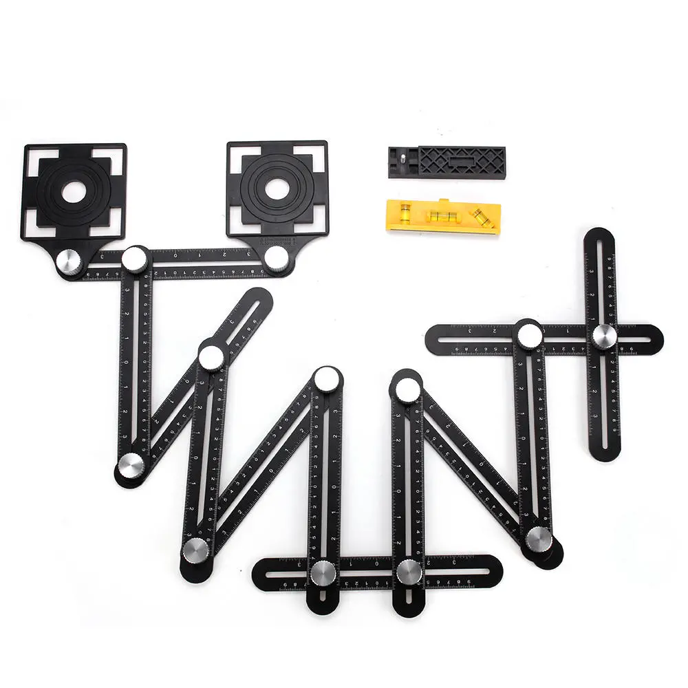 Adjustable 25-75mm Ceramic Tile Hole Locator | 12 Folding Drill Guide with Multiple Angles
