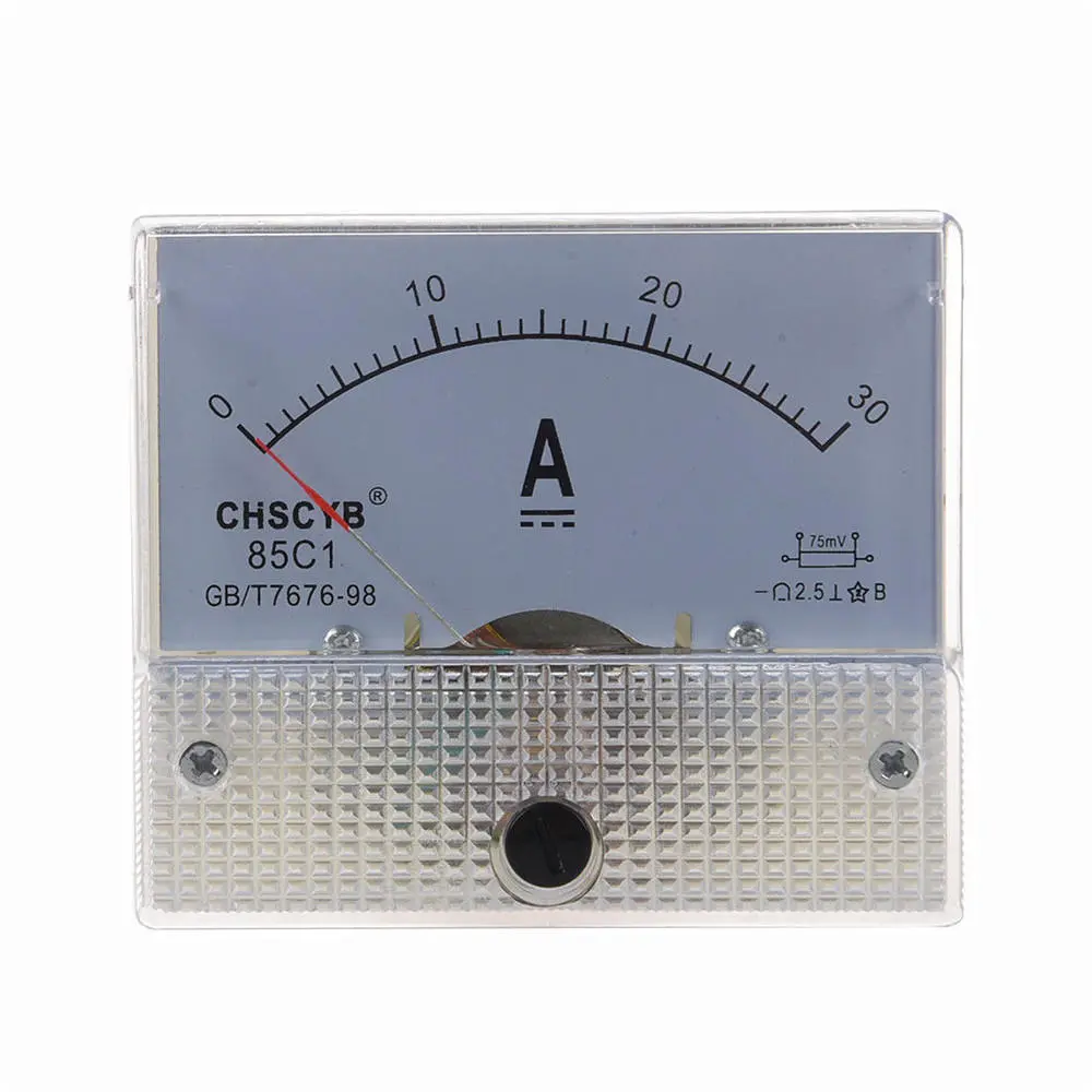 TS-0421 85C1-DC30A Analog Ammeter - 0-30A DC Current Meter - 10Pcs Panel Voltmeter