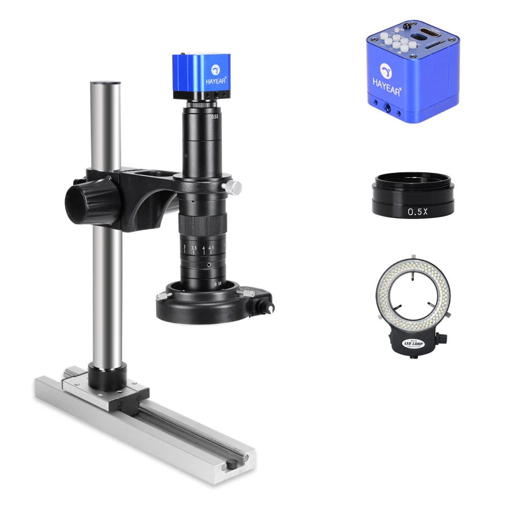 HAYEAR HY-5100 24MP Digital Microscope Camera | 180X Lens & USB LED Ring Light