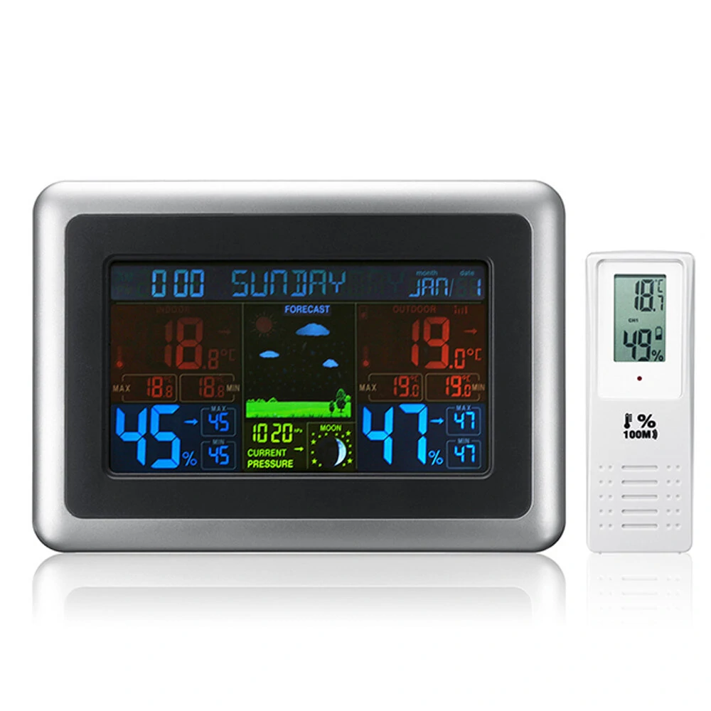 AcuRite Wireless Color Weather Station - Indoor/Outdoor Temp & Humidity, Forecast, Alarm