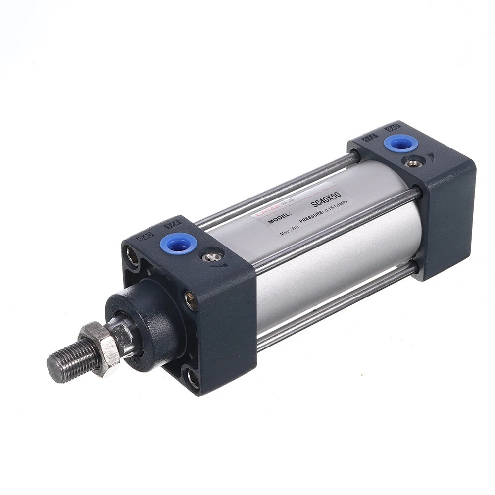 LAIZE SC 40mm Bore Pneumatic Cylinder - 25-400mm Stroke | Double Acting M12x1.25 PT1/4