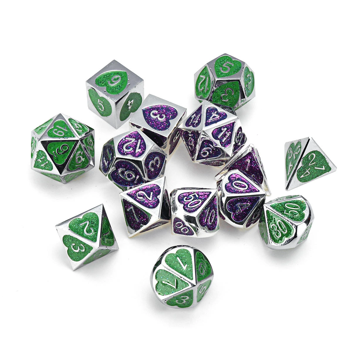 7PCS Metal D&D Dice Set - Polyhedral RPG Game Dice for Dungeons & Dragons