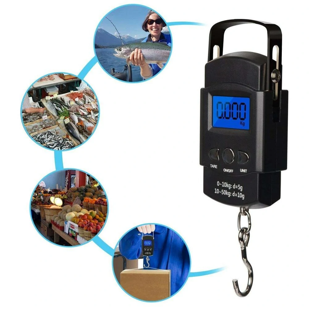 50kg Portable Digital Luggage Scale with 1m Ruler | Travel Weighing Scale