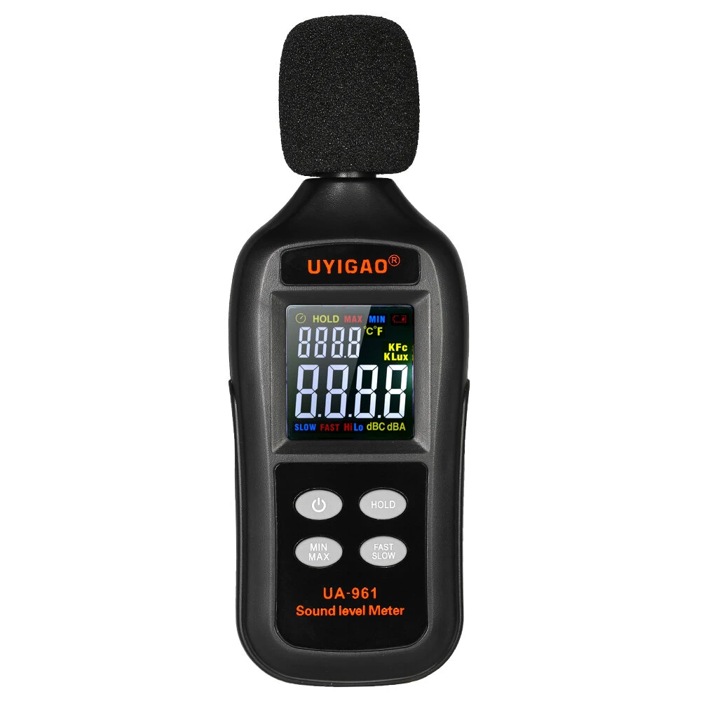 UYIGAO UA961 Digital Sound Level Meter - 35-135dB Noise Tester with Data Hold