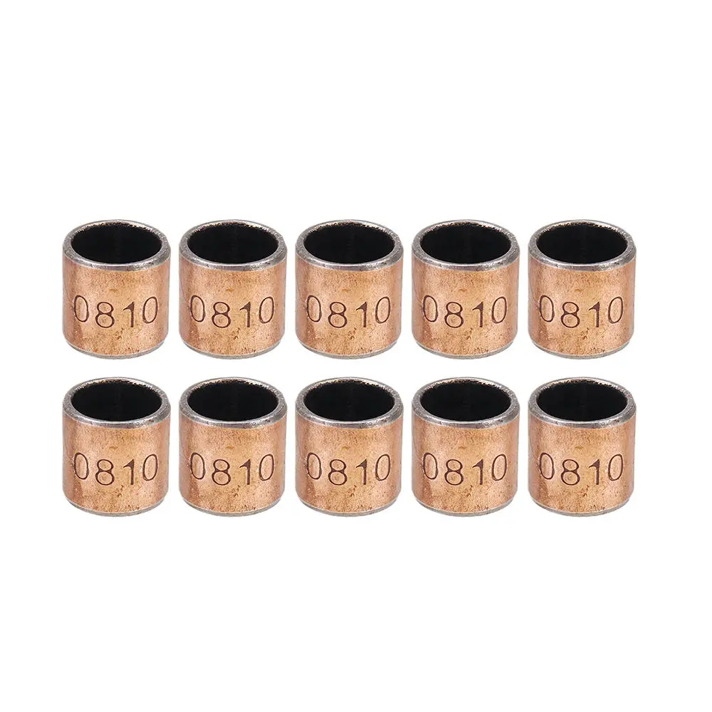 Machifit 10pcs 8x10x10mm Ball Bearing Bushing | Copper Alloy Bushing
