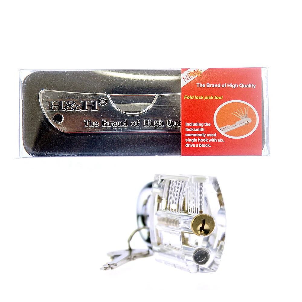 6 in 1 Folding Locksmith Tools Set | Transparent Padlock Tool | Pocket Lock Pick Set